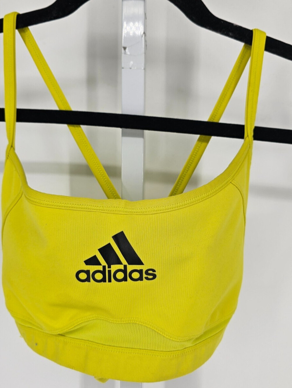 Adidas Clima Cool Womens Sz M Cross Back Sports Bra Lime Green
